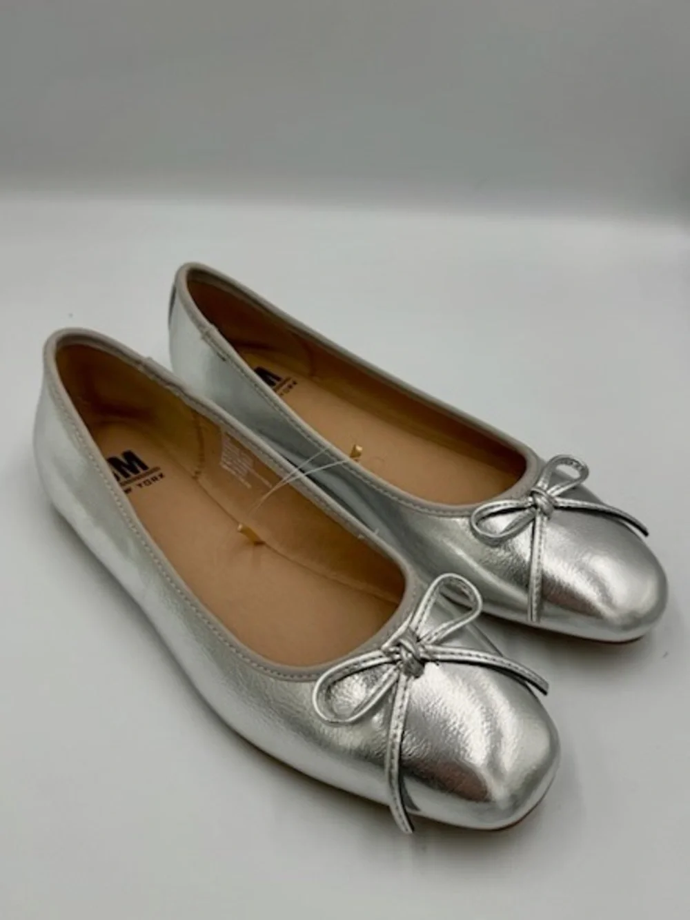 Madden NYC Silver Metallic Ballet Flats Zion Size 8 NEW